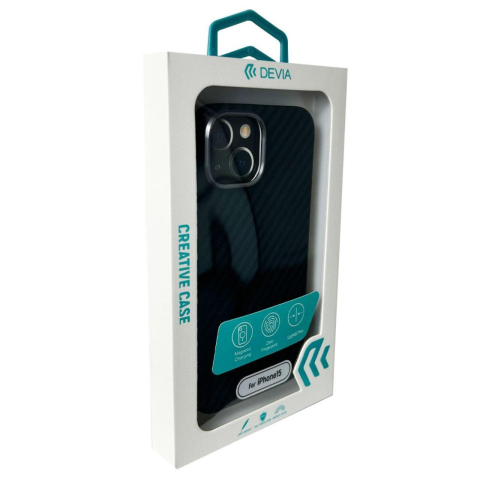 Laptop, Tablete & Telefoane - Devia Husa Ultra-Thin Carbon Fiber Magnetic iPhone 15 Negru