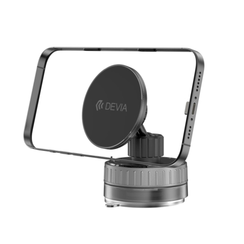 Devia Suport Magnetic Stand Ultra1, rotatie 360 grade, prindere ventuza, Negru [3]