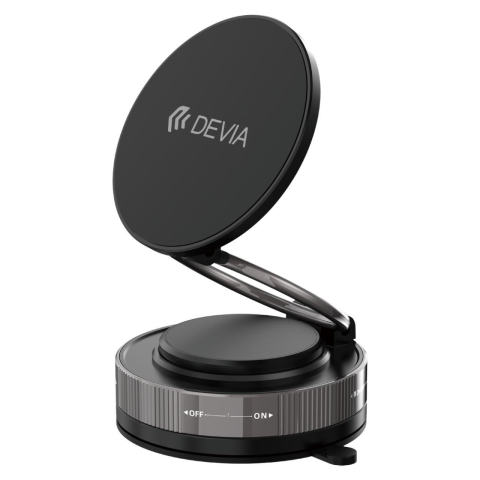 Devia Suport Magnetic Stand Ultra2 Metal, rotatie 360 grade, prindere ventuza, Negru [5]