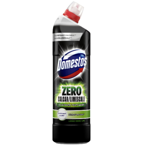 Dezinfectant toaleta - Solutie curatare toaleta, DOMESTOS, Dezinfectant gel anticalcar WC Zero Calcar Lime, 750 ml