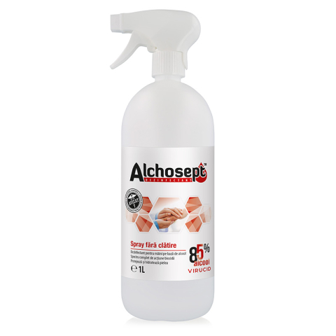 Detergenti si Curatenie - Dezinfectant maini 1l cu pulverizator klintensiv alchosept (85% alcool)