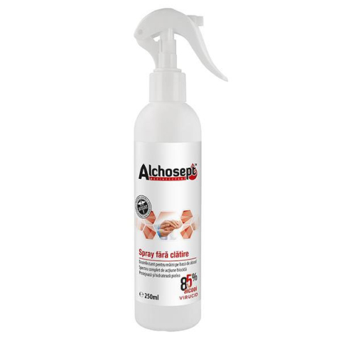 Detergenti si Curatenie - Dezinfectant maini 250ml cu pulverizator klintensiv alchosept (85% alcool)