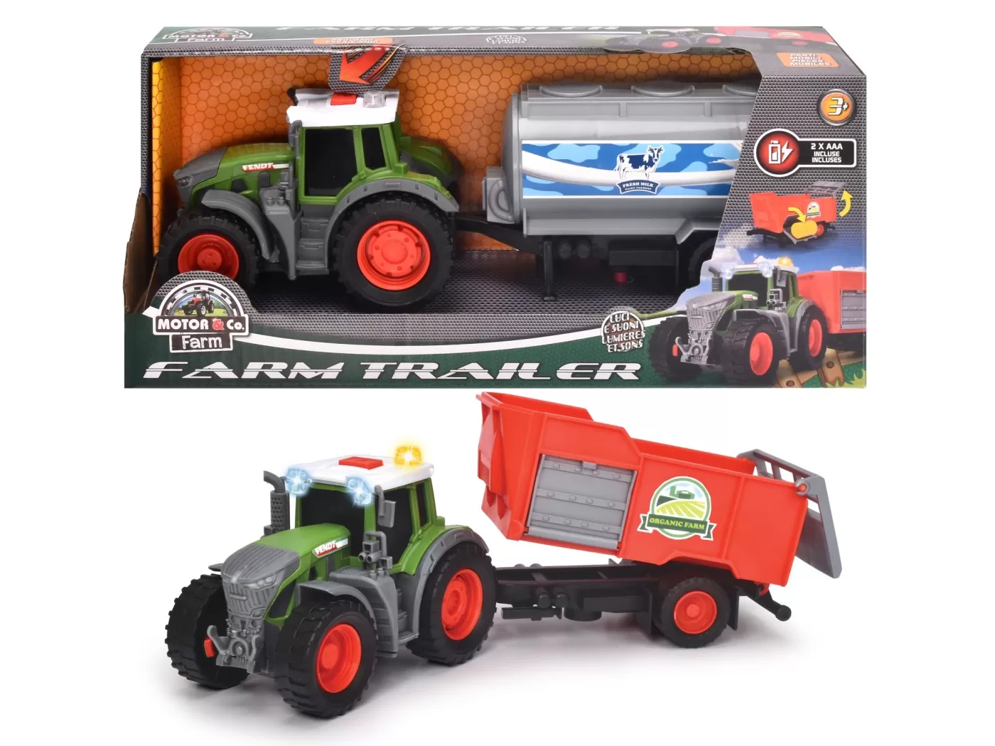 Jucării și Jocuri pentru copii - Dickie fendt tractor cu remorca