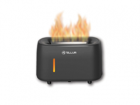 Periferice IT - Difuzor aromaterapie Flame Tellur, 240ml, 12 ore, telecomandă, gri