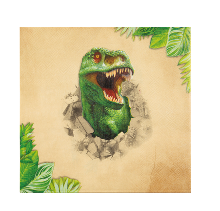 Cadouri Jucării Copii Grădiniță - Dino servetele party 33x33cm -12piese