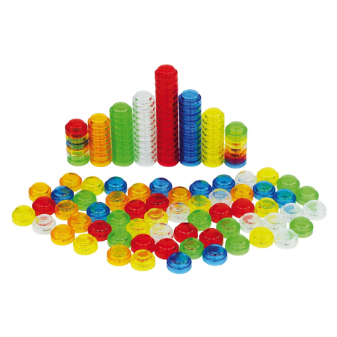 Jucării și Jocuri pentru copii - Discuri translucide stivuibile, 500 piese. Tickit, copii varsta 3-9 ani