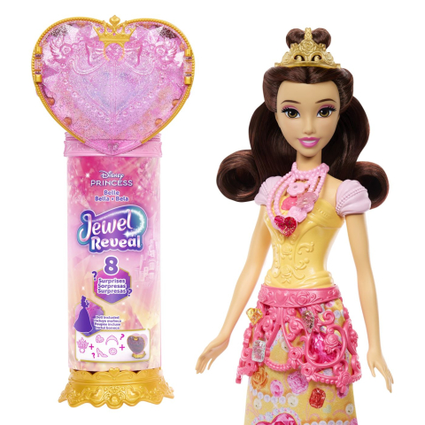 Disney princess jewel reveal papusa belle copii varsta 3 ani - 7 ani [6]