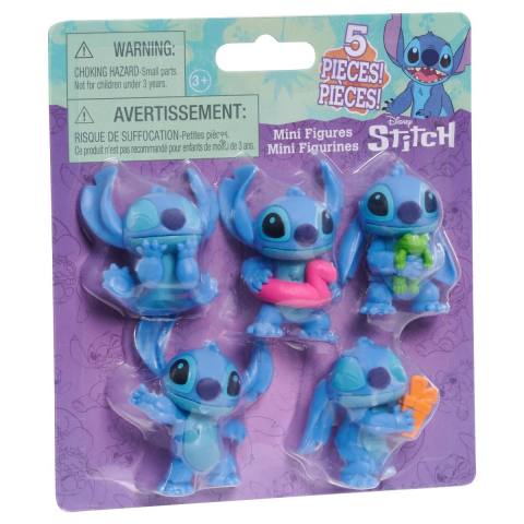 Disney Stitch - Set 5 mini-figurine blister varsta 3-5 ani ,5-7 ani, Unisex [1]