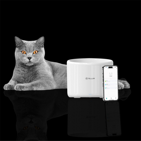 Dispenser apă animale WiFi Tellur Smart, 2L, Alb [1]