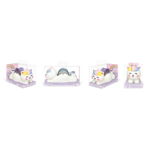 Dispenser banda adeziva Magic Unicorns cu banda imprimata, 4 culori  varsta 3 ani+,6 ani+,8 ani+ [2]