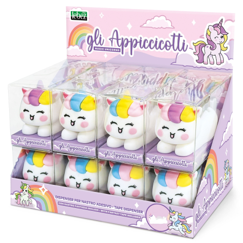 Dispenser banda adeziva Magic Unicorns cu banda imprimata, 4 culori  varsta 3 ani+,6 ani+,8 ani+ [0]
