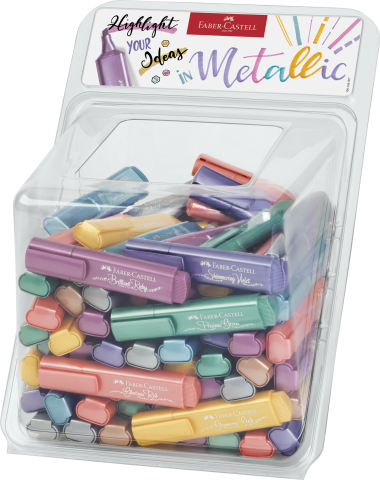 Birotică și Papetărie - Display 100 buc textmarker metalizat faber-castell