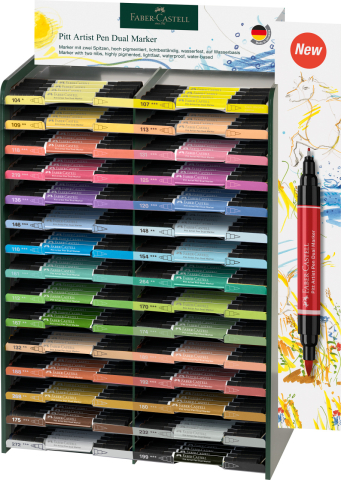 Rechizite Școlare - Display 120 buc pitt artist pen dual marker faber-castell