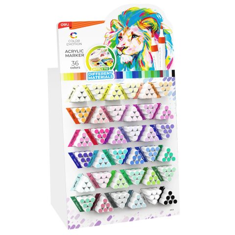 Markere Acrilice, Graffiti - Display 216 buc marker acrilic color emotion deli