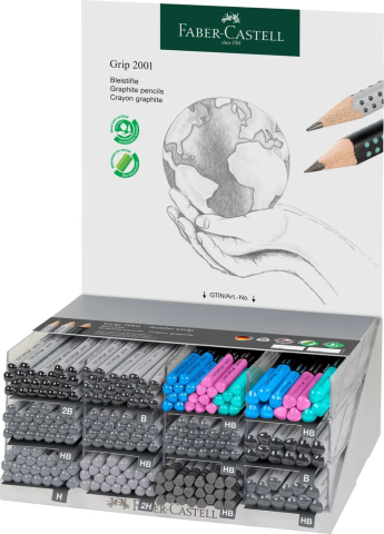 Rechizite Școlare - Display 252 buc creion grafit grip 2001 faber-castell
