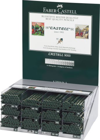 Rechizite Școlare - Display 288 buc creion grafit castell 9000 faber-castell