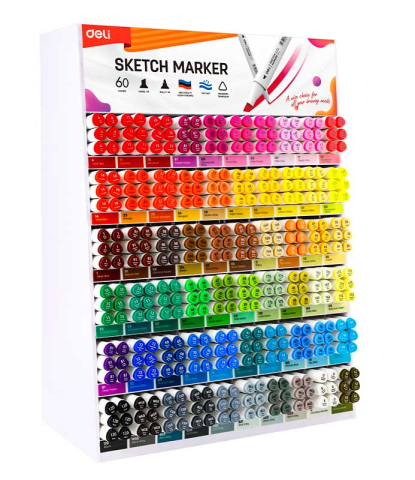 Birotică și Papetărie - Display 360 buc sketch marker 60 culori deli