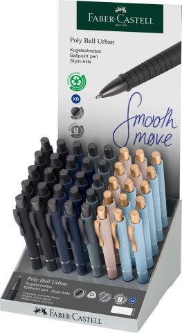 Birotică și Papetărie - Display 40 buc pix cu mecanism poly ball urban faber-castell