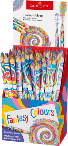 Rechizite Școlare - Display 84 creioane colorate standard + jumbo multicolor fantasy faber-castell