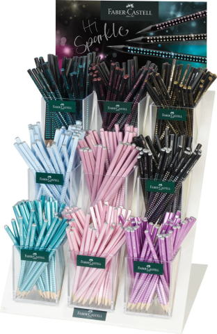 Rechizite Școlare - Display 9*48 buc creion grafit b grip sparkle 2025 faber-castell