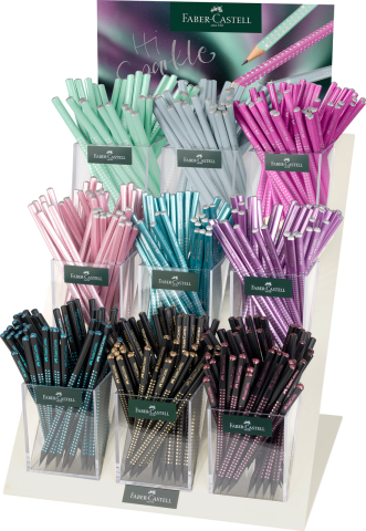 Rechizite Școlare - Display 9*48 buc creion grafit b grip sparkle 2026 faber-castell