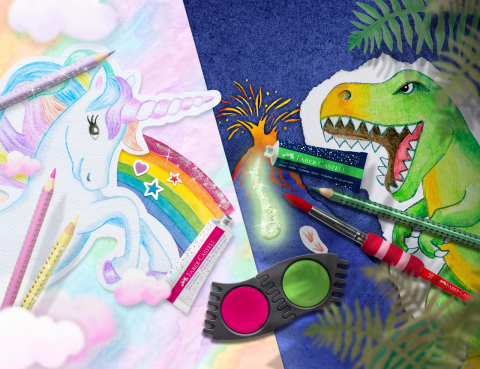 Display concept unicorni si dinozauri 2024 faber-castell [1]