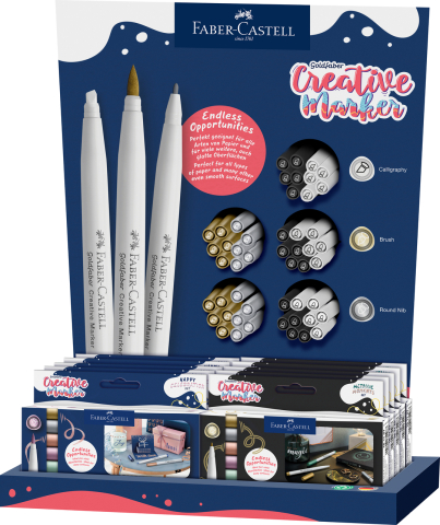 Birotică și Papetărie - Display festive selection markere creative goldfaber 10 seturi + 50 bucati faber-castell