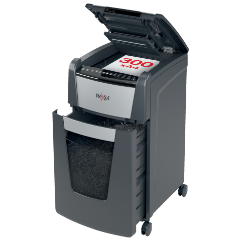 Birotică și Papetărie - Distrugator automat optimum 300x p4 cross-cut 300 coli rexel