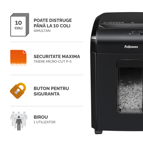 Distrugator documente 10m micro-cut fellowes [1]