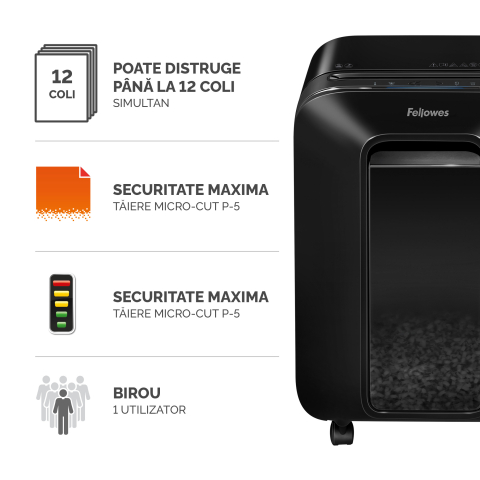Distrugator documente lx201 micro-cut negru fellowes [1]