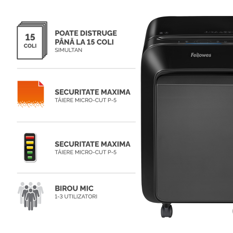Distrugator documente lx211 micro-cut negru fellowes [1]