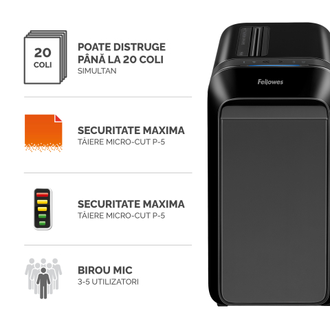 Distrugator documente lx221 micro-cut negru fellowes [1]