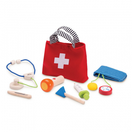 Jucării și Jocuri pentru copii - Doctor set, trusa medicala din lemn, Wonderworld, 3-7 ani