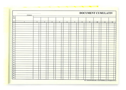 Birotică și Papetărie - Document cumulativ a4 orizontal