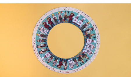Domino circular cu 28 piese si personaje cu meserii, Londji, varsta 3 - 6, 6 - 9 ani,  [2]