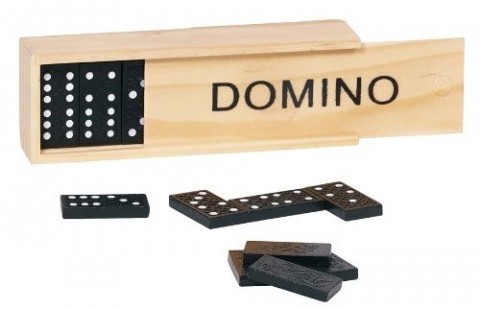 Jucării și Jocuri pentru copii - Domino mini in cutie de lemn