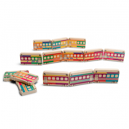 Domino Train, joc educativ din lemn, 3-8 ani [1]