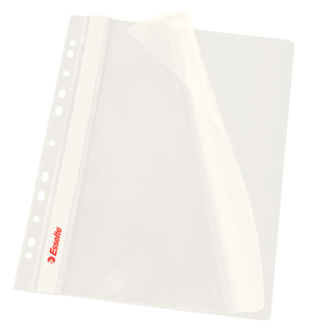 Birotică și Papetărie - Dosar plastic cu sina si multiperforatii alb 10/set esselte