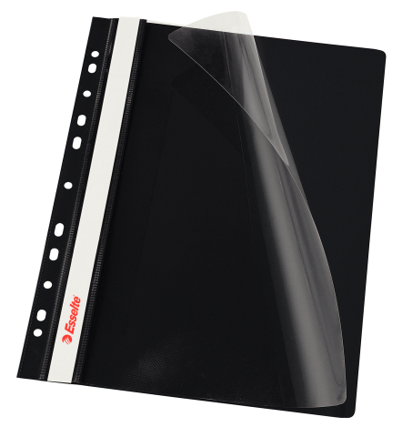 Dosar plastic cu sina si multiperforatii negru 10/set esselte [1]