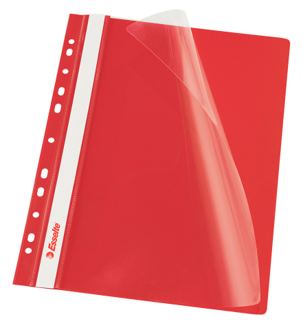 Birotică și Papetărie - Dosar plastic cu sina si multiperforatii rosu 10/set esselte