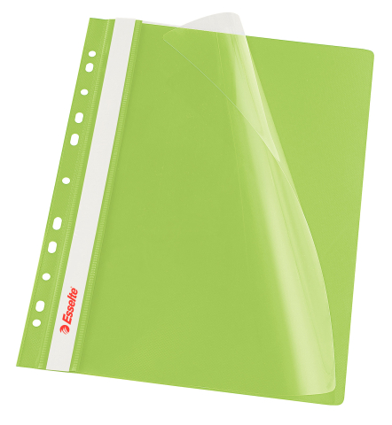 Birotică și Papetărie - Dosar plastic cu sina si multiperforatii verde 10/set esselte