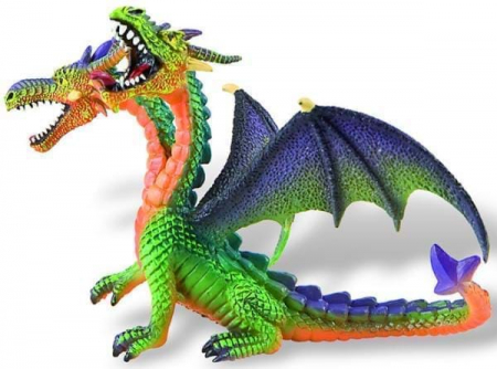 Jucării și Jocuri pentru copii - Dragon verde cu 2 capete