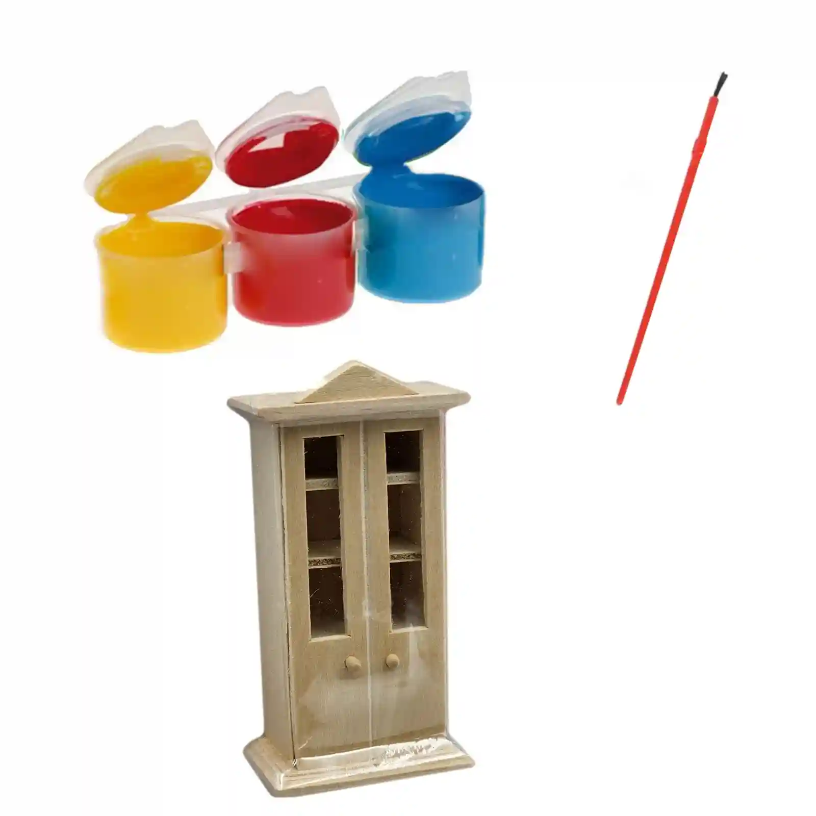 Figurine de pictat, Ipsos, Lemn - Mini Mobilier de pictat, culori si pensula, Dulap