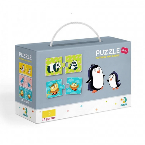 Puzzle cu piese mari - Duo Puzzle - Mama si puiul (2 piese)