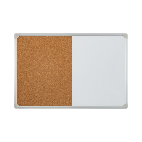 Table Scolare, Creta, Bureti si Sabloane - Duplex - Tabla magnetica si Panou pluta Noki INT-523, 60x90cm, pentru perete, rama aluminiu