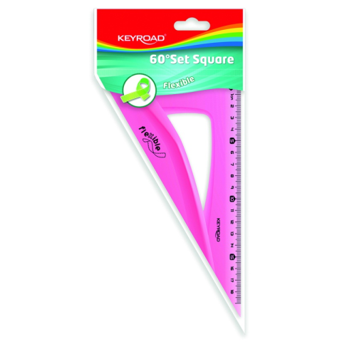 Rechizite Școlare - Echer Keyroad KR971102, 18cm, 30 grade, 60 grade, plastic flexibil, diverse culori