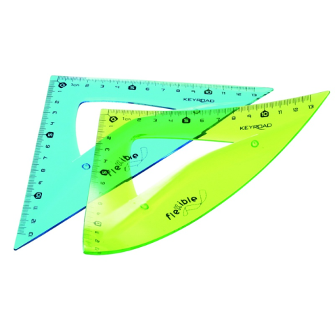 Echer Keyroad KR971103, 13cm, 45 grade, plastic flexibil, diverse culori [3]