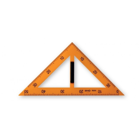 Instrumente de Geometrie: Rigle, Echere, Compasuri si Truse - Echer plastic profesor 45 grade 40 cm 