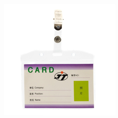 Birotică și Papetărie - Ecuson cu clips CNX SD105C, orizontal, 16 microni, 67x102mm, plastic, transparent