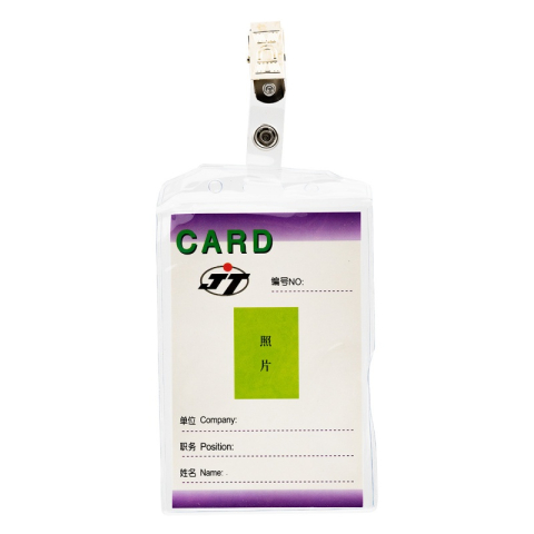 Birotică și Papetărie - Ecuson cu clips CNX SD106C, vertical, 16 microni, 67x102mm, plastic, transparent